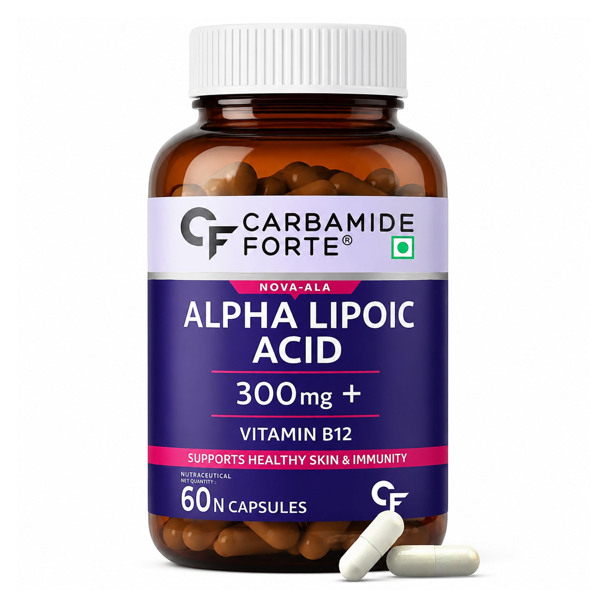 Alpha Lipoic Acid 300mg with Vitamin B12 & Lycopene | Antioxidant & Energy Support Supplement | 60 Capsules