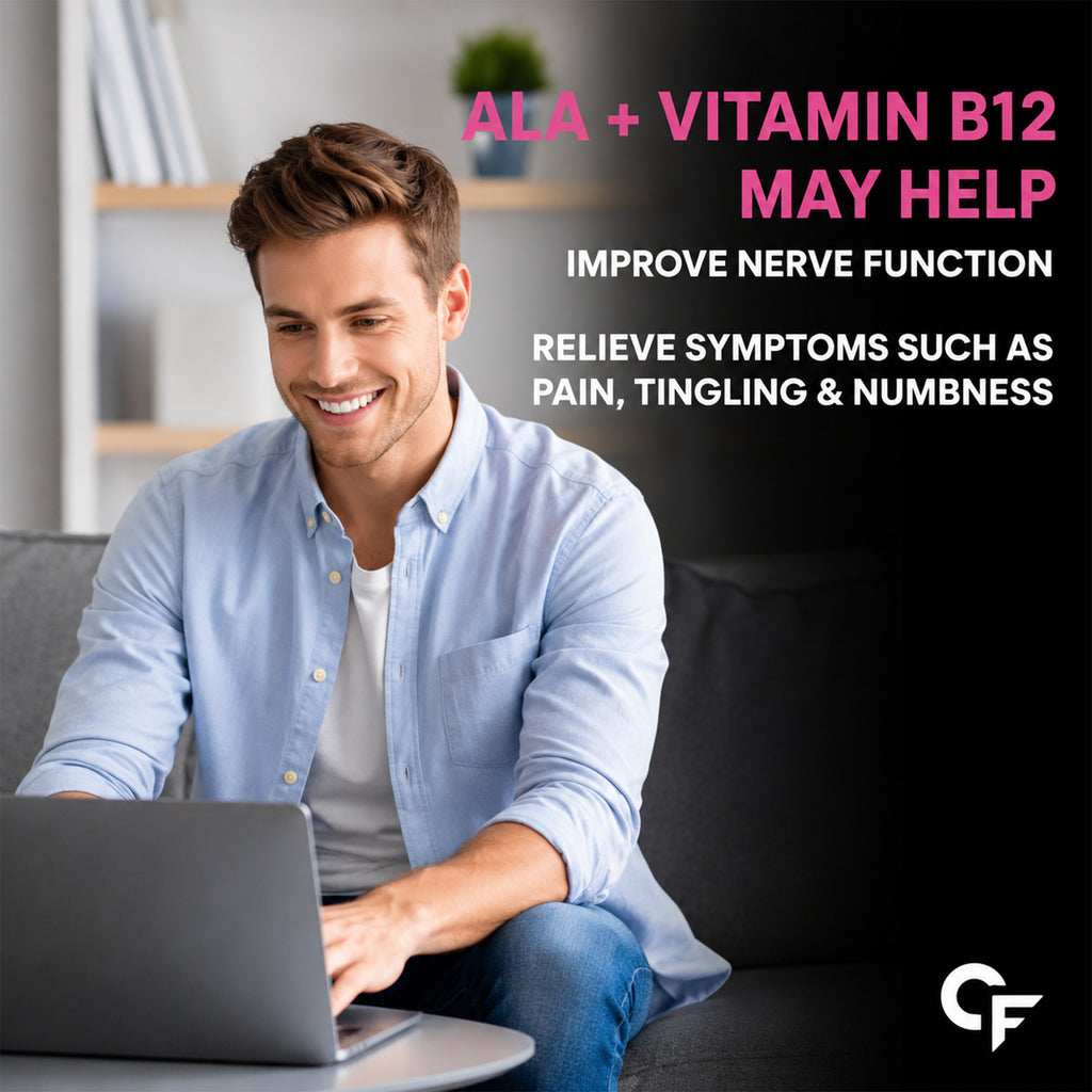 Alpha Lipoic Acid 300mg with Vitamin B12 & Lycopene | Antioxidant & Energy Support Supplement | 60 Capsules