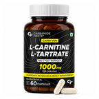 L-Carnitine L-Tartrate 1000mg Capsules with Chromium Picolinate | Pre & Post Workout Supplement for Energy, Fat Metabolism, Stamina & Recovery | 100% Vegetarian | 60 Capsules
