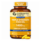 Triple Strength Omega 3 Fish Oil 1400mg, 900mg Omega-3, 495mg EPA & 330mg DHA, Lemon Flavour, No Fishy Burps, Heart Joint & Skin Support, 60 Softgels