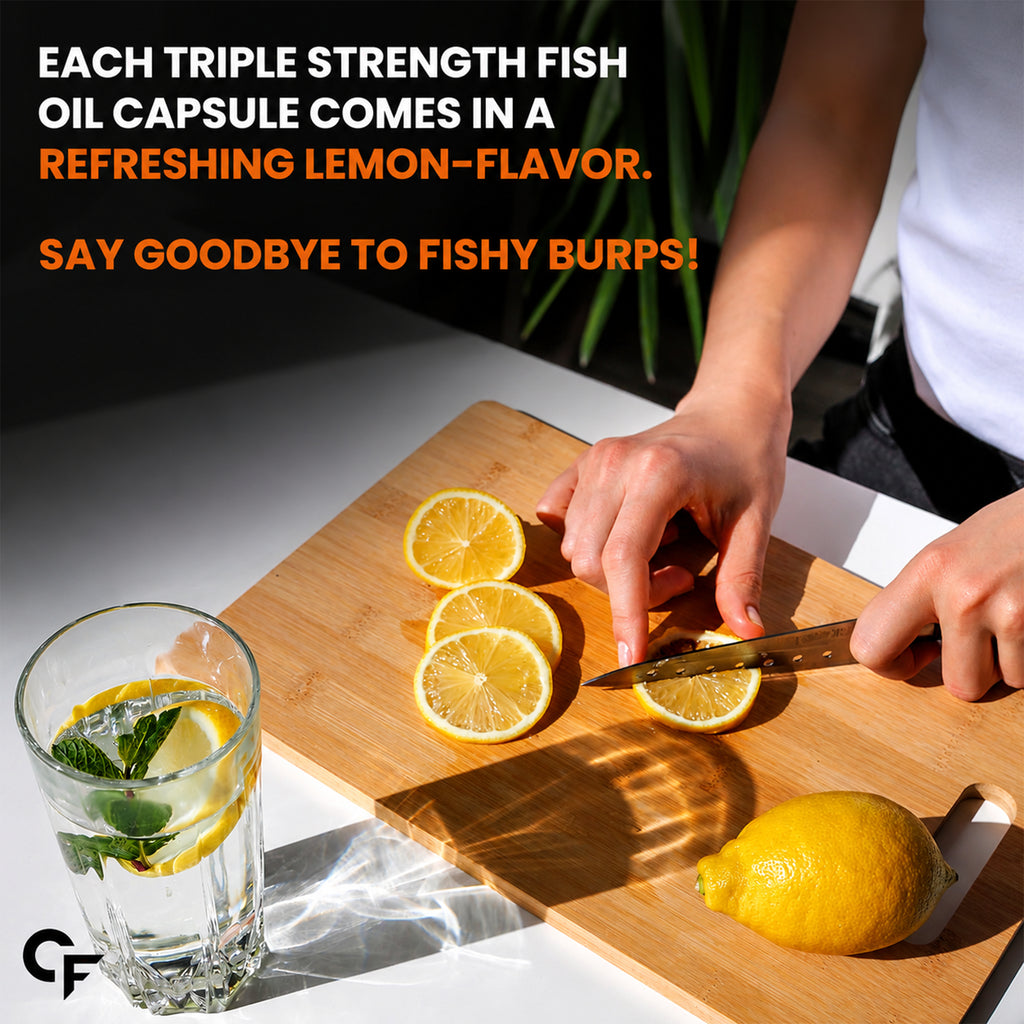 Triple Strength Fish Oil 1400mg with Omega 3 EPA 495mg DHA 330mg, Vitamin D3 & Vitamin E | Heart, Joint & Bone Support | 30 Softgels