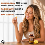 Salmon Fish Oil 1000mg Softgels | 300mg Omega-3 EPA DHA | Vitamin D3 & Vitamin E | Lemon Flavour | No Fishy Burps | 60 Softgels