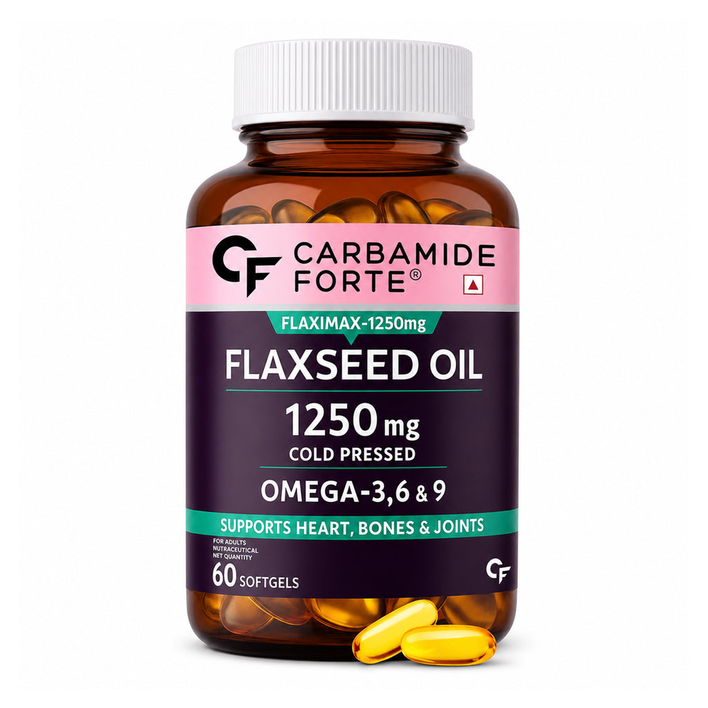 Flaxseed Oil 1250mg Softgels with Omega 3-6-9 | 1000mg+ Essential Fatty Acids | Cold Pressed Plant-Based Fish Oil Alternative | 60 Softgel Capsules