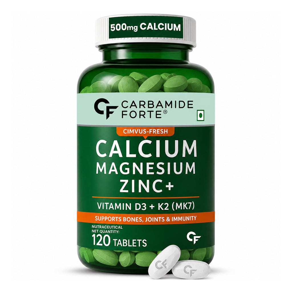 Calcium Magnesium Zinc Tablets with Vitamin D3 & K2 MK-7 – Calcium Citrate Malate for Bone, Joint & Muscle Support – 120 Tablets
