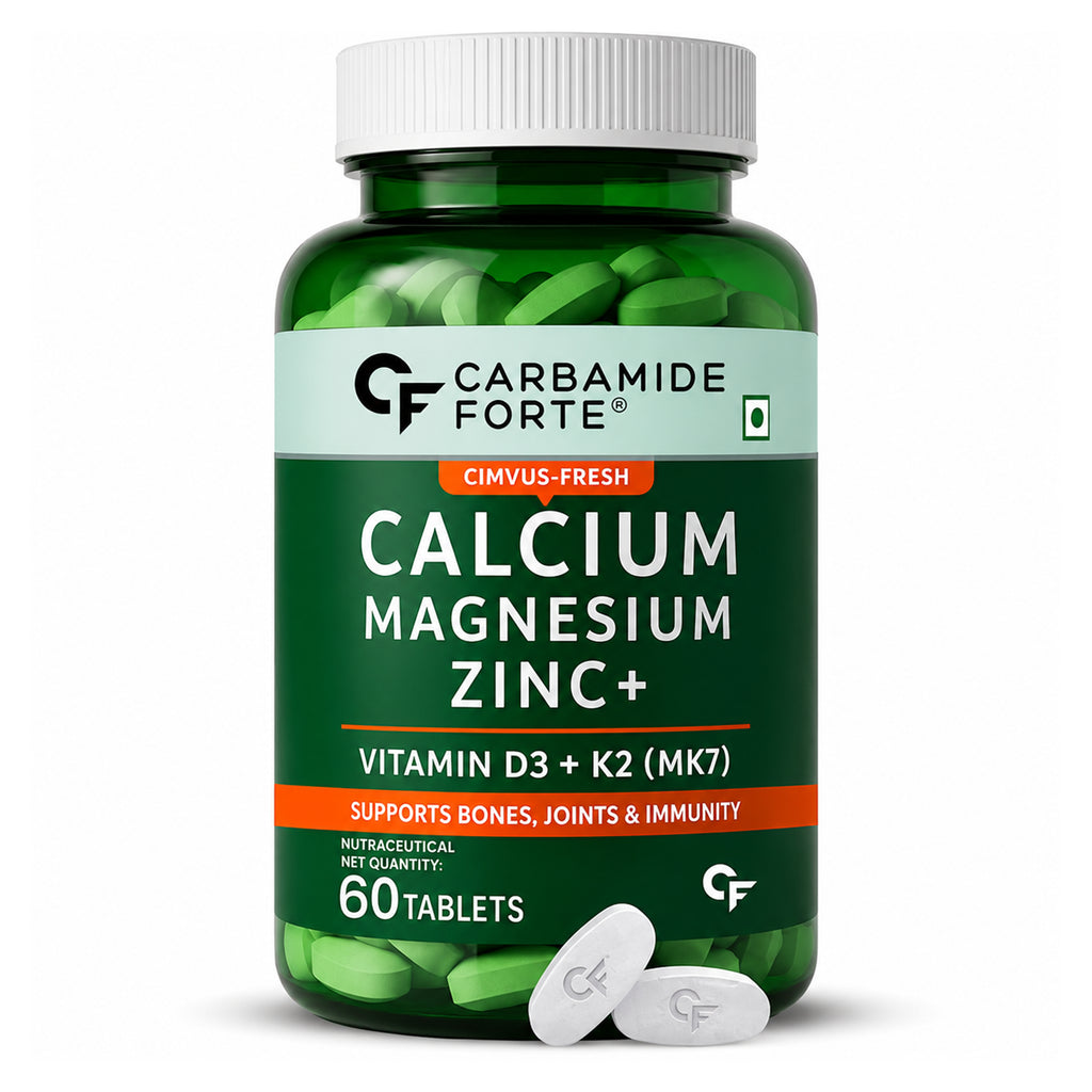Calcium Magnesium Zinc Tablets with Vitamin D3 & K2 MK-7 – Calcium Citrate Malate for Bone, Joint & Muscle Support – 60 Tablets