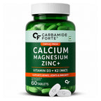 Calcium Magnesium Zinc Tablets with Vitamin D3 & K2 MK-7 – Calcium Citrate Malate for Bone, Joint & Muscle Support – 60 Tablets