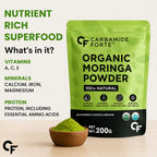 Organic Moringa Powder 200g | USDA Organic Moringa Leaf Powder | Pure Moringa Oleifera Superfood