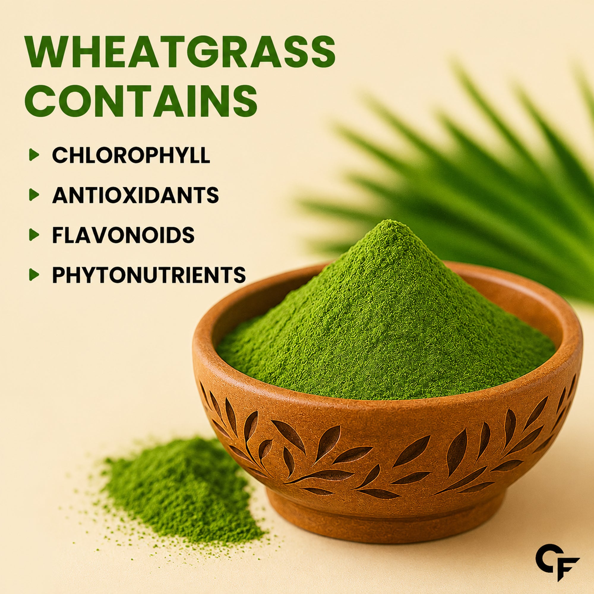 Organic Wheatgrass Powder 100g | USDA Organic Pure Wheatgrass Powder | Green Superfood Supplement