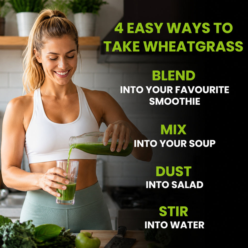 Organic Wheatgrass Powder 100g | USDA Organic Pure Wheatgrass Powder | Green Superfood Supplement