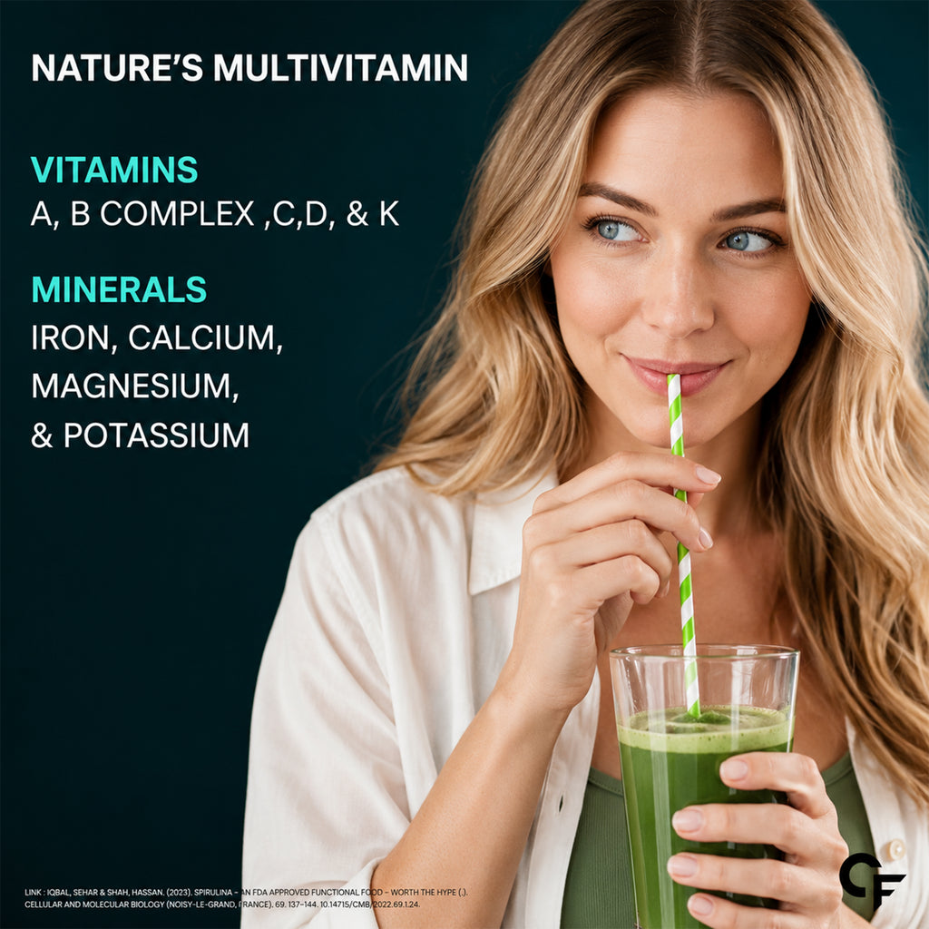 Organic Spirulina Powder 100g | Pure Spirulina Powder | 62% Protein Green Superfood