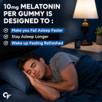 Melatonin Gummies 10mg for Sleep Support | No Added Sugar Raspberry Gummies | 60 Gummies | Restful Sleep Supplement