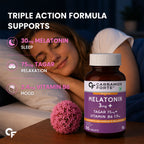 Melatonin 3mg Sleep Support Tablets with Tagar & Vitamin B6 | 90 Vegetarian Tablets for Calmness & Relaxation