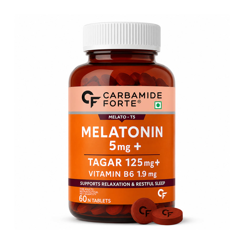 Melatonin 5mg Sleep Support Tablets with Tagar & Vitamin B6 | 60 Tablets for Relaxation & Restful Sleep