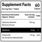 Melatonin 5mg Sleep Support Tablets with Tagar & Vitamin B6 | 60 Tablets for Relaxation & Restful Sleep