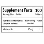 Melatonin 10mg Tablets | 100 Vegetarian Tablets | Natural Sleep Support Supplement for Calmness & Relaxation