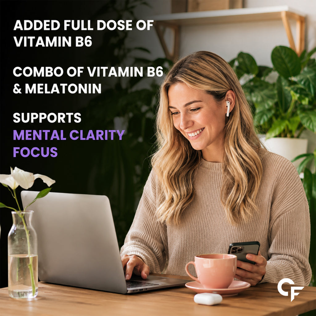 Melatonin 10mg Sleep Support Tablets with Tagar & Vitamin B6 | Calmness & Relaxation | 60 Vegetarian Tablets