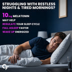Melatonin 10mg Sleep Gummies with Tagar, Chamomile, L-Tryptophan & Vitamin B6 | No Added Sugar | Strawberry Flavor | Vegetarian | 60 Gummies