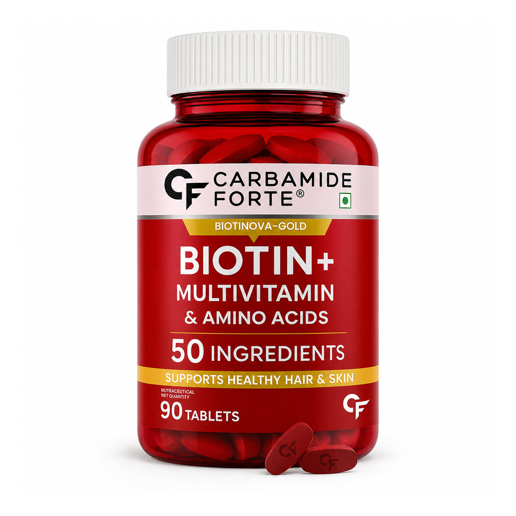 Biotin 50 Active Ingredients Hair & Skin Support Supplement | Multivitamin, Amino Acids, Hyaluronic Acid & Zinc | 90 Tablets