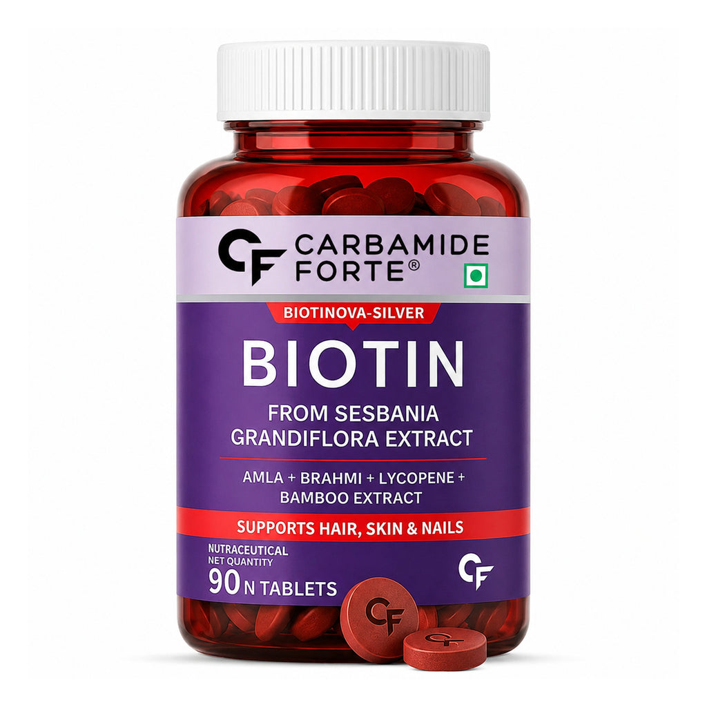 Natural Biotin 40 mcg Tablets for Hair, Skin & Nails | Amla, Brahmi, Bamboo Extract & Lycopene | Vegetarian Daily Supplement | 90 Tablets