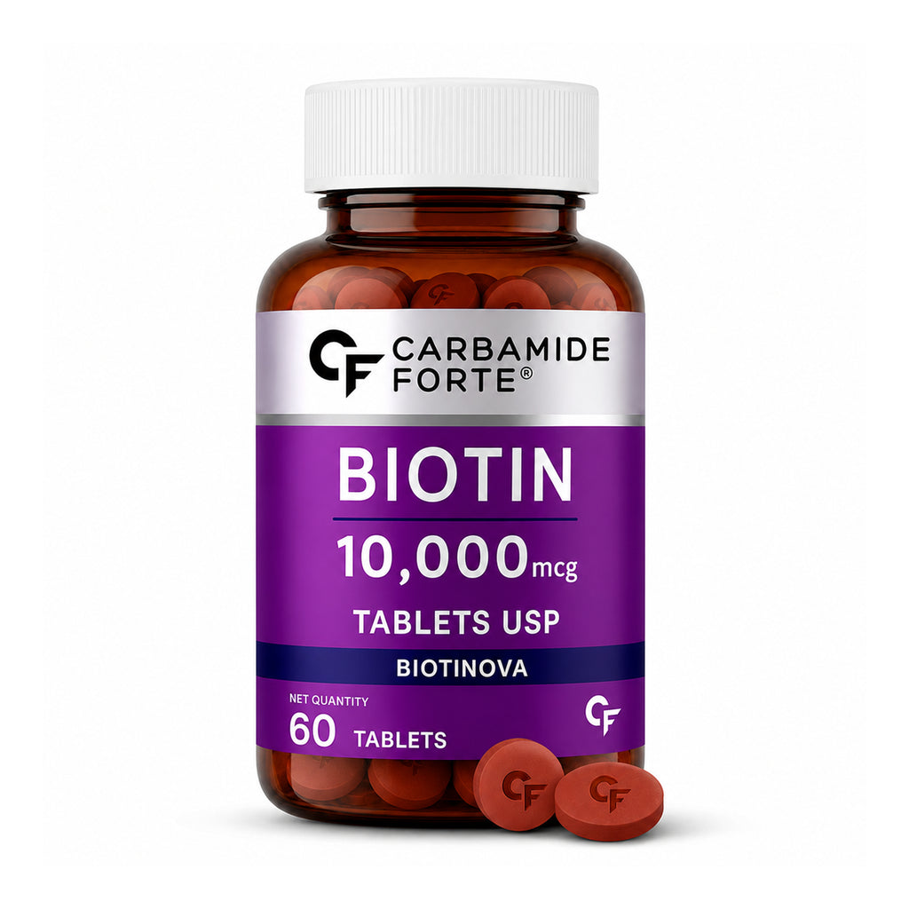 Biotin 10,000 mcg Tablets | High Potency Vitamin B7 Supplement | 60 Tablets | Film-Coated | Daily Hair, Skin & Nail Support