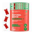 Natural Biotin Gummies for Hair, Skin & Nails | Hyaluronic Acid, Amla & Grape Seed Extract | No Added Sugar | Vegetarian Strawberry Gummies | 30 Count