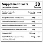 Natural Biotin Gummies for Hair, Skin & Nails | Hyaluronic Acid, Amla & Grape Seed Extract | No Added Sugar | Vegetarian Strawberry Gummies | 30 Count