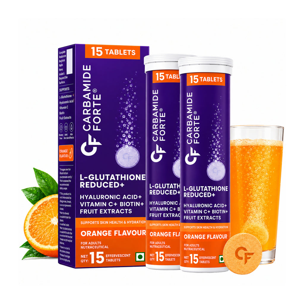 L-Glutathione 600mg Effervescent Tablets with Vitamin C, Hyaluronic Acid, Biotin & Antioxidants | Orange Flavour | 30 Tablets