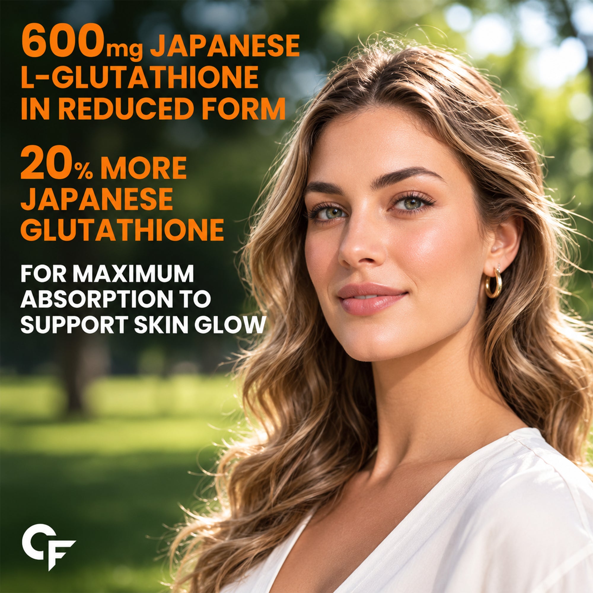 L-Glutathione 600mg Effervescent Tablets with Vitamin C, Hyaluronic Acid, Biotin & Antioxidants | Orange Flavour | 30 Tablets