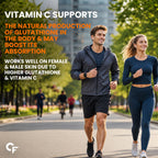 L-Glutathione 600mg Effervescent Tablets with Vitamin C, Hyaluronic Acid, Biotin & Antioxidants | Orange Flavour | 30 Tablets