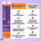 L-Glutathione 600mg Effervescent Tablets with Vitamin C, Hyaluronic Acid, Biotin & Antioxidants | Orange Flavour | 30 Tablets
