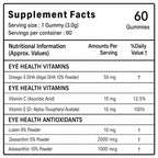 Eye Care Gummies with Lutein, Zeaxanthin, Astaxanthin, Omega-3 DHA, Vitamin C & E | Vision Support Supplement | No Added Sugar | Vegetarian | 60 Gummies