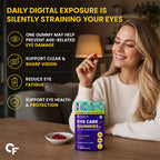 Eye Care Gummies with Lutein, Zeaxanthin, Astaxanthin, Omega-3 DHA, Vitamin C & E | Vision Support Supplement | No Added Sugar | Vegetarian | 60 Gummies