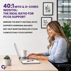Myo & D-Chiro Inositol 40:1 Ratio 2050mg with Berberine, Zinc, Folate & Vitamin D | PCOS Hormonal Balance Supplement for Women | 60 Tablets