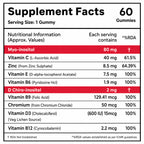 Myo Inositol & D-Chiro Inositol Gummies 40:1 for Women | PCOS Support, Hormonal Balance, Vegan, No Added Sugar, 60 Gummies
