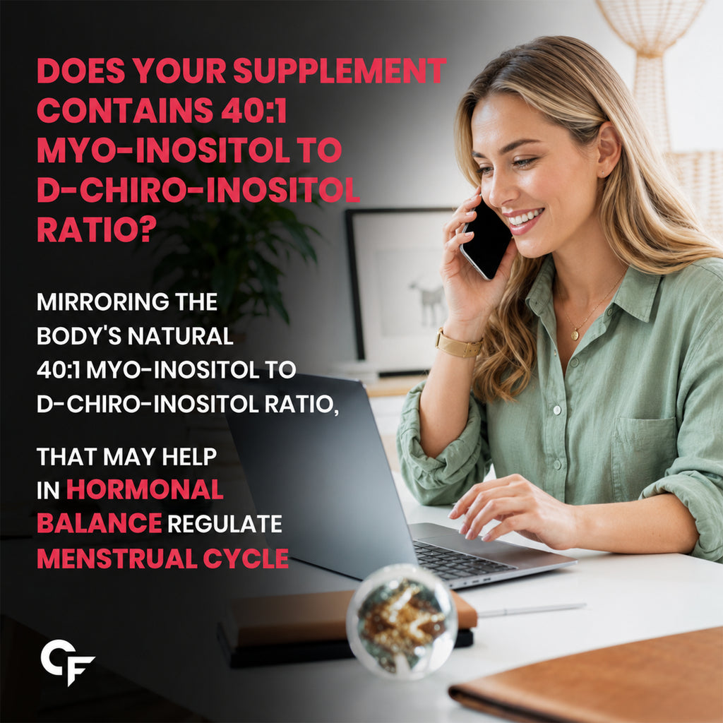 Myo Inositol & D-Chiro Inositol Gummies 40:1 for Women | PCOS Support, Hormonal Balance, Vegan, No Added Sugar, 60 Gummies