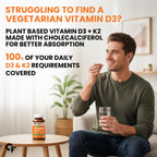 Vitamin D3 + K2 MK-7 Tablets 120 Count | Plant-Based Lichen Vitamin D3 600 IU | 55 mcg Vitamin K2 | Bone & Immune Support | 4 Month Supply | Vegetarian Supplement