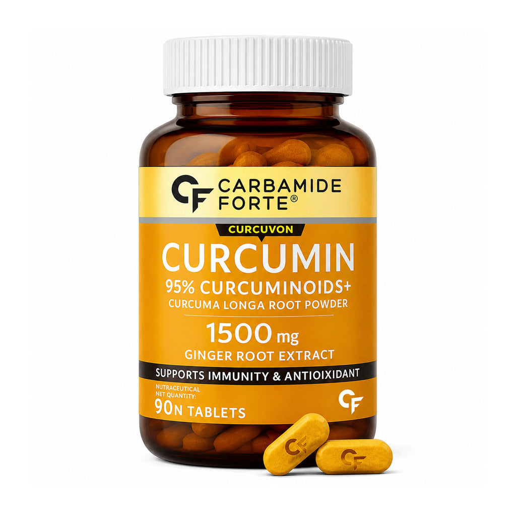 Curcuvon Curcumin 1500mg with 95% Curcuminoids, Piperine & Ginger Extract | Turmeric Supplement for Immunity & Antioxidant Support | 90 Tablets