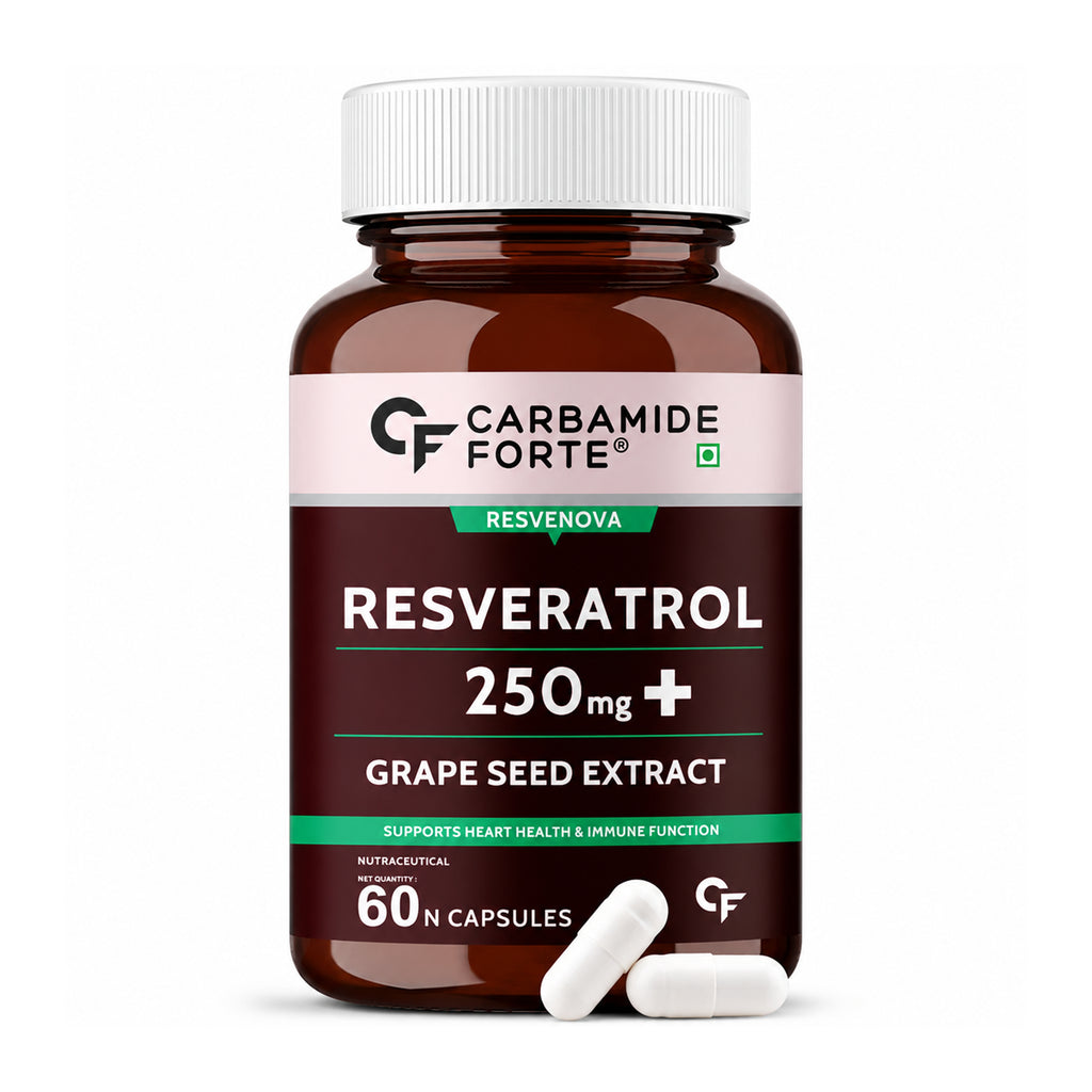 Resveratrol 250mg with Grape Seed Extract 5000mcg | Heart Health & Immune Support | Antioxidant Supplement | 60 Vegetarian Capsules