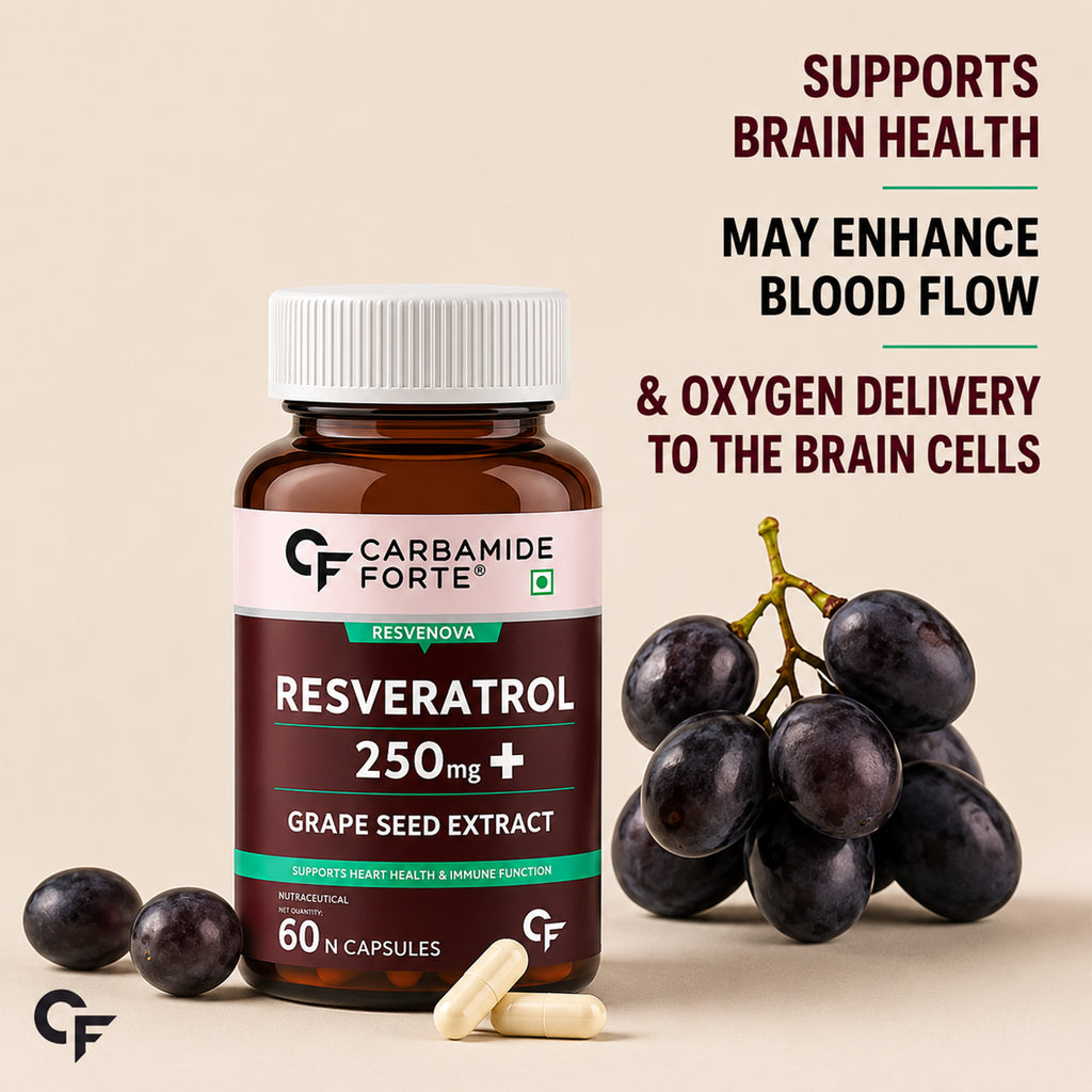Resveratrol 250mg with Grape Seed Extract 5000mcg | Heart Health & Immune Support | Antioxidant Supplement | 60 Vegetarian Capsules