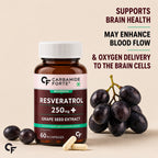 Resveratrol 250mg with Grape Seed Extract 5000mcg | Heart Health & Immune Support | Antioxidant Supplement | 60 Vegetarian Capsules