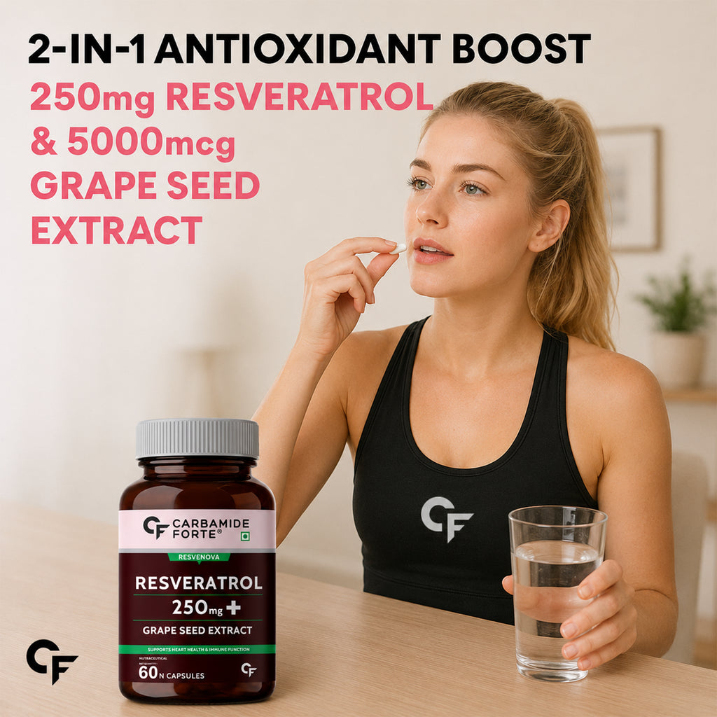 Resveratrol 250mg with Grape Seed Extract 5000mcg | Heart Health & Immune Support | Antioxidant Supplement | 60 Vegetarian Capsules