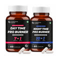 Day & Night Fat Burner Capsules for Women & Men | Weight Management Supplement | L-Carnitine, Green Tea, Garcinia Cambogia, Melatonin | 60 + 60 Vegetarian Capsules