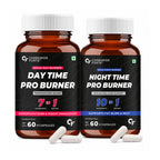 Day & Night Fat Burner Capsules for Women & Men | Weight Management Supplement | L-Carnitine, Green Tea, Garcinia Cambogia, Melatonin | 60 + 60 Vegetarian Capsules