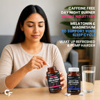 Day & Night Fat Burner Capsules for Women & Men | Weight Management Supplement | L-Carnitine, Green Tea, Garcinia Cambogia, Melatonin | 60 + 60 Vegetarian Capsules