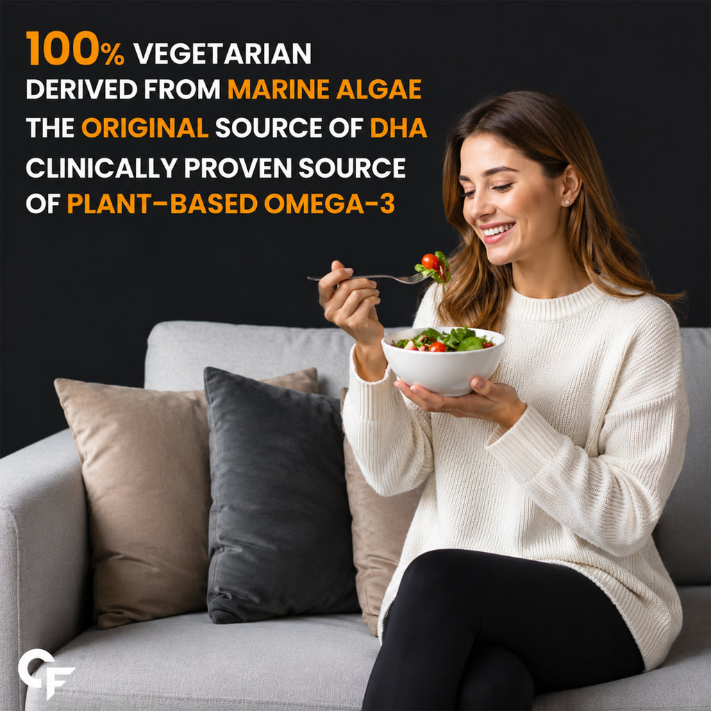 Vegetarian Omega 3 DHA 2000mg Capsules | Plant-Based Algal Oil Supplement | Vegan Fish Oil Alternative | Supports Brain, Heart, Joint & Immune Health | 120 Liquid-Filled Capsules