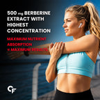 Berberine 95% 500mg with Milk Thistle & Cinnamon | 60 Vegetarian Capsules | Metabolism, Digestion & Immune Support Supplement