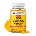 Cod Liver Oil 300mg Softgels with Omega-3 EPA DHA, Vitamin A & D3 | Heart, Joint & Eye Health Support | Molecularly Distilled | No Fishy Burps | Lemon Flavoured | 120 Softgels