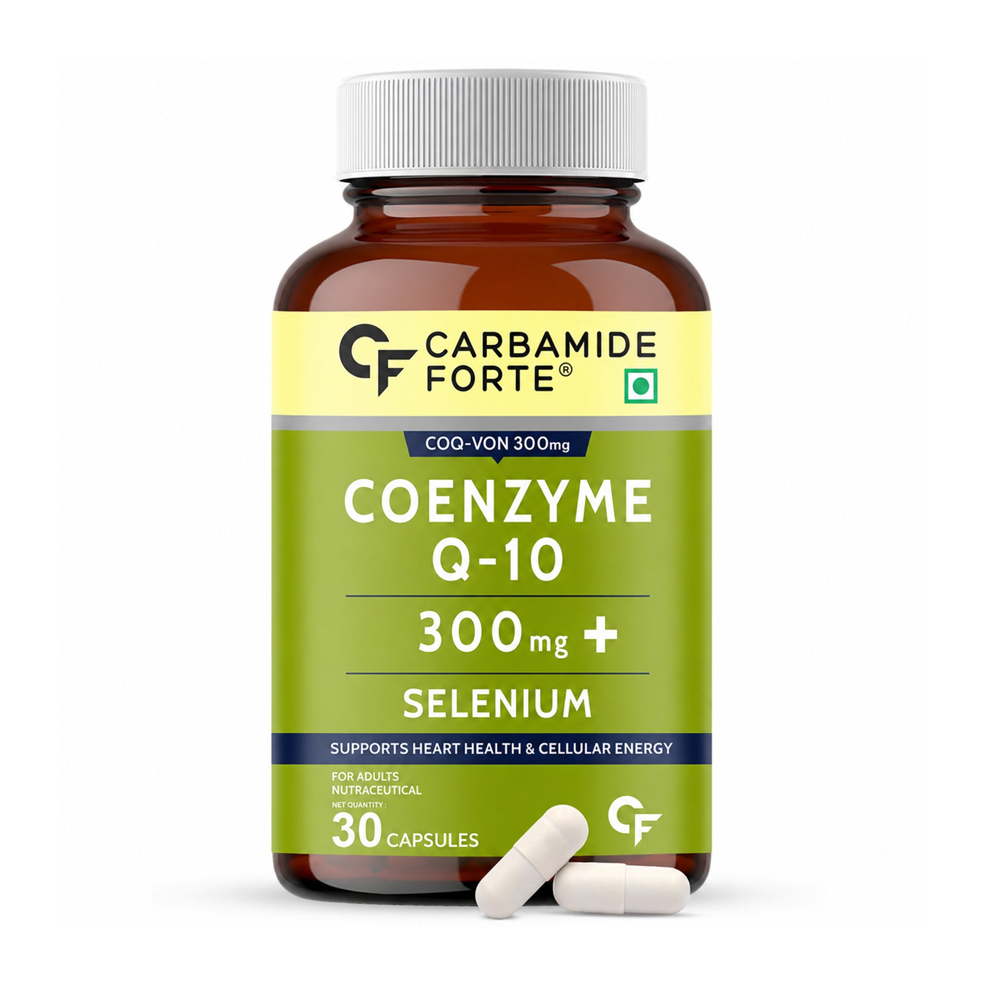 Coenzyme Q10 300mg with Selenium 40mcg | High Absorption CoQ10 Supplement for Heart Health, Cellular Energy & Antioxidant Support | Non-GMO, Gluten-Free | 30 Capsules