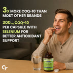 Coenzyme Q10 300mg with Selenium 40mcg | High Absorption CoQ10 Supplement for Heart Health, Cellular Energy & Antioxidant Support | Non-GMO, Gluten-Free | 30 Capsules
