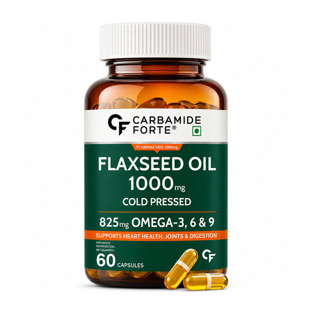 Flaxseed Oil Capsules 1000mg | Plant-Based Omega 3 6 9 Supplement | Cold Pressed Vegetarian Omega-3 | Heart, Brain, Skin & Joint Support | 60 Capsules